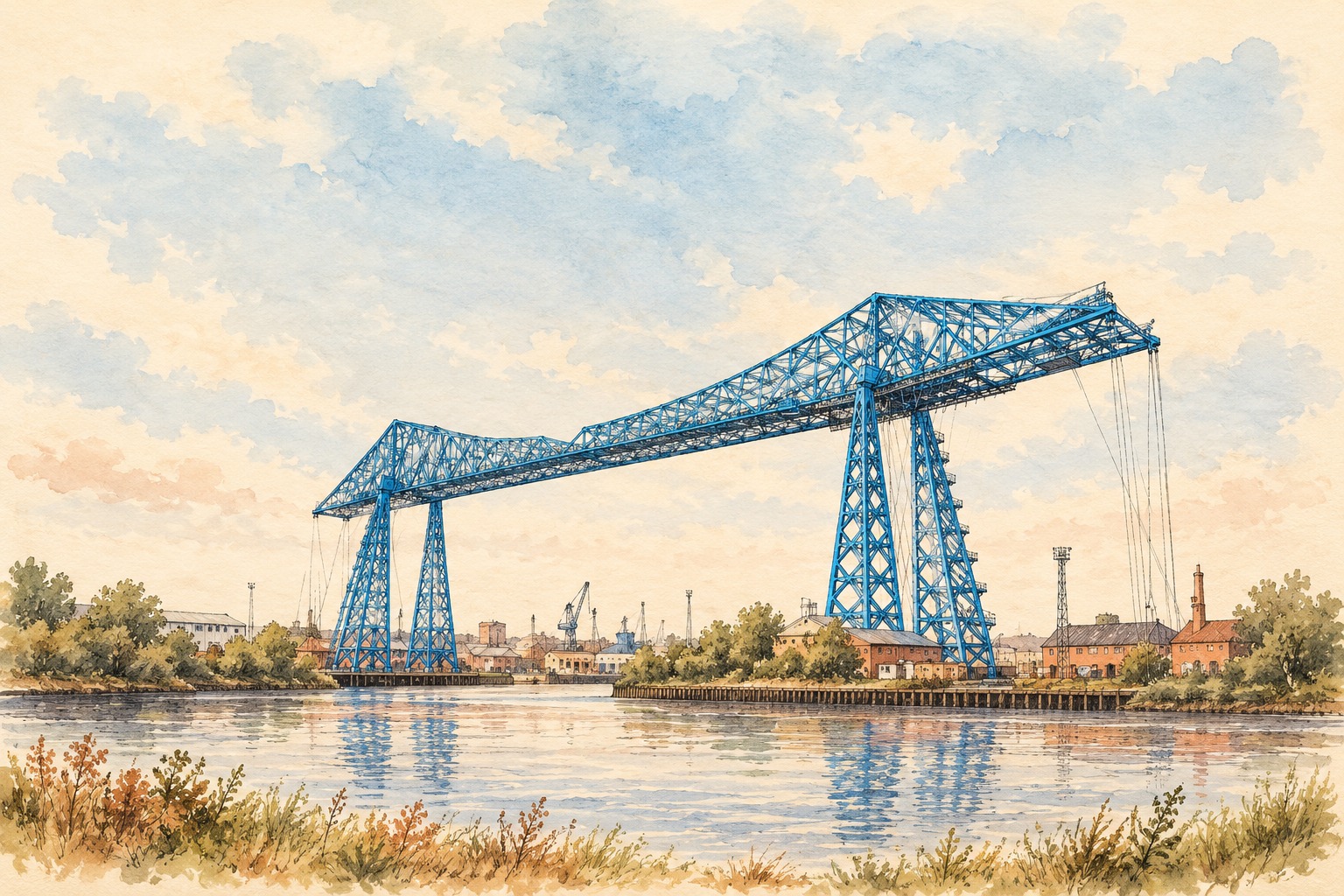 Artist's impression of the Tees Transporter Bridge, Middlesbrough